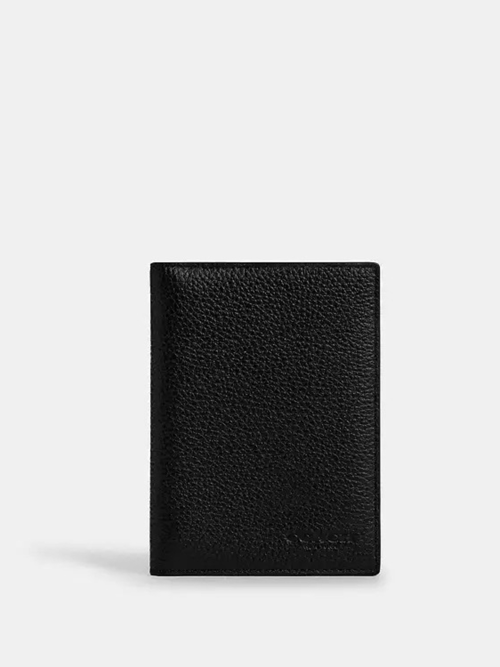 NWT Coach Black Textured Leather Passport Wallet